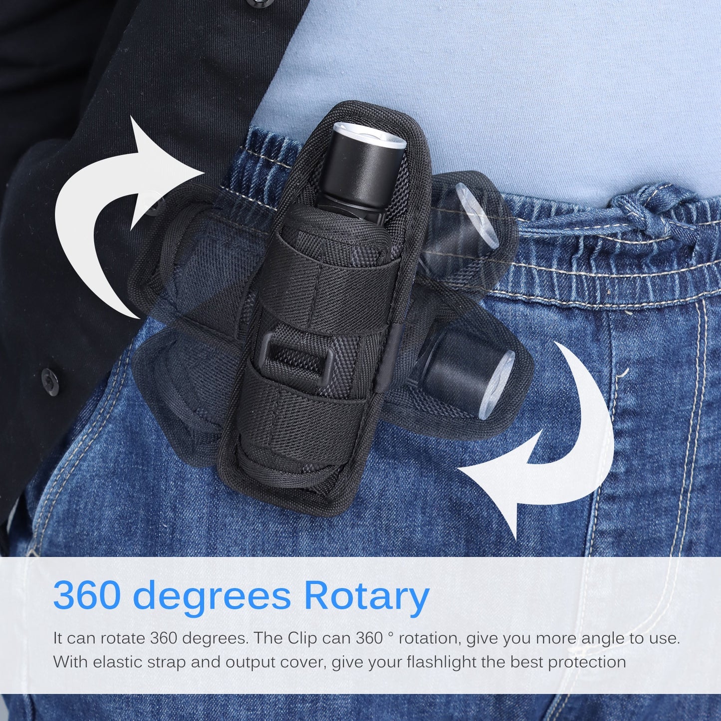 Tactical Flashlight Pouch 360 Degree Holster