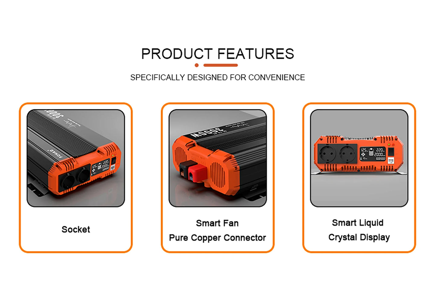 Pure Sine Wave Inverter Power Inverter 7000W DC 12V 24V 48V To AC 220V 230V 50HZ Continuous Power 3500W Suitable For Home And RV