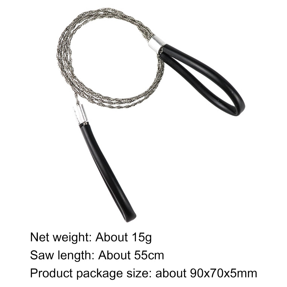 Portable Stainless Steel Wire Saw with Finger Handle