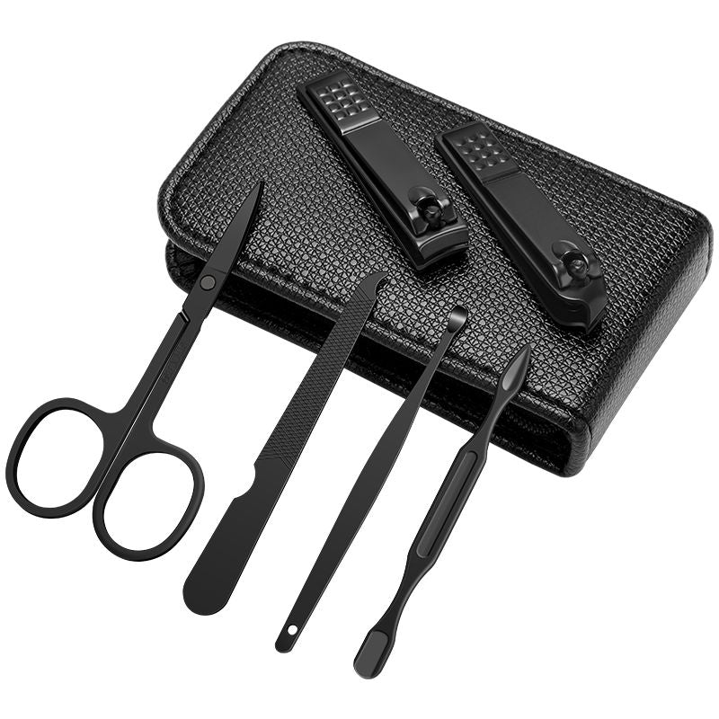 Black Nail Clipper Set Personal Care Tools Eyebrow Scissors