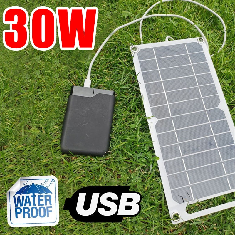 30W Portable Solar Panel 5V Solar Plate with USB