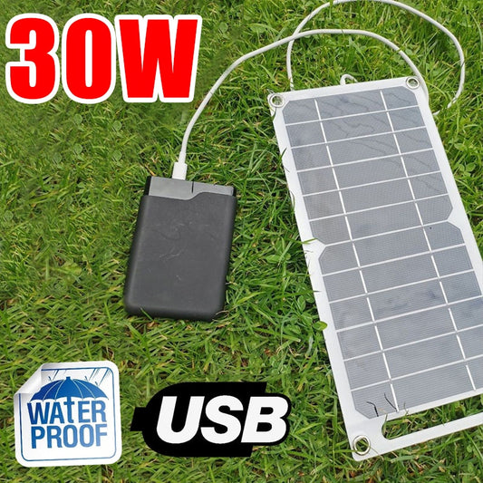 30W Portable Solar Panel 5V Solar Plate with USB