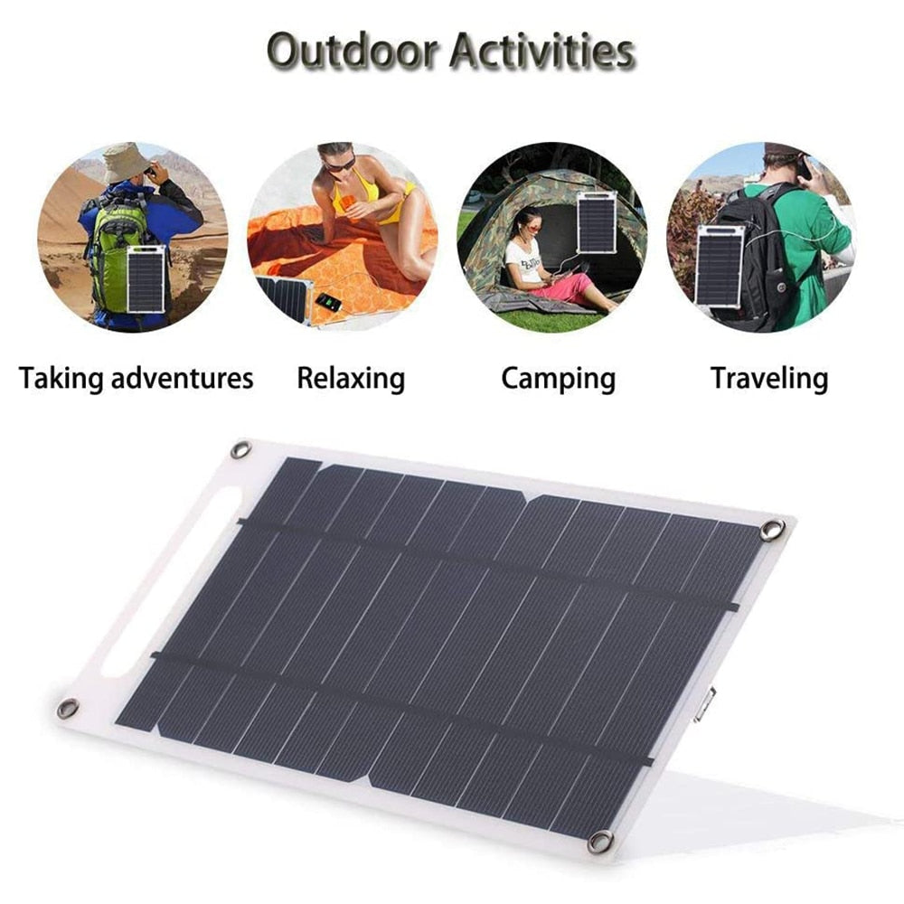 30W Portable Solar Panel 5V Solar Plate with USB